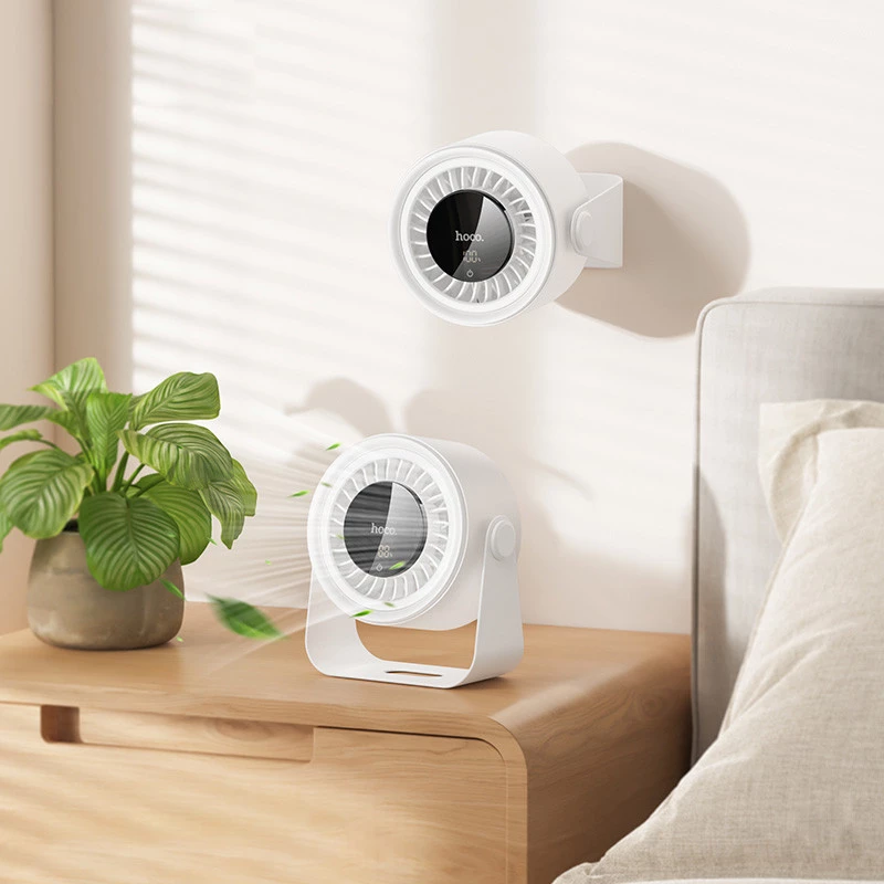 Настільний вентилятор Hoco HX66 desktop circulating fan 3000 mAh – White. Фото 8 з 8