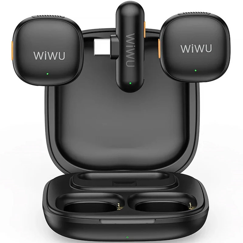Петличный беспроводной микрофон WiWU Wi-WM006 AI Adaptive Noise Reduction Type-C – Black. Фото 3 из 6