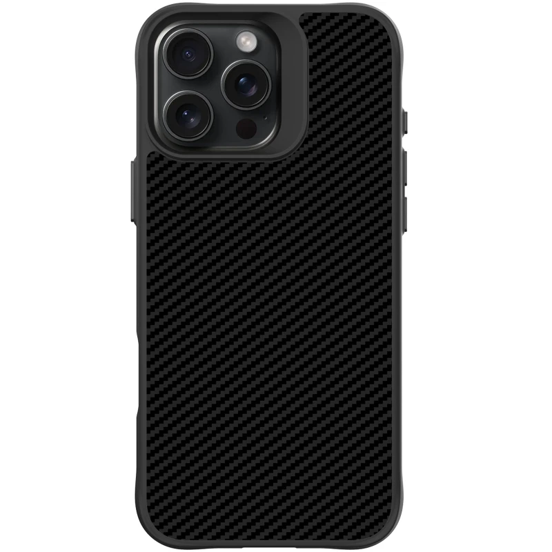 TPU+PC чохол Space Carbon collection для Apple iPhone 16 Pro – Black. Фото 4 з 5