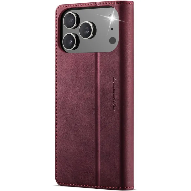 Кожаный чехол-книжка CaseMe Velvet Matte для Apple iPhone 17 Pro Max (6.9") – Red. Фото 3 из 5