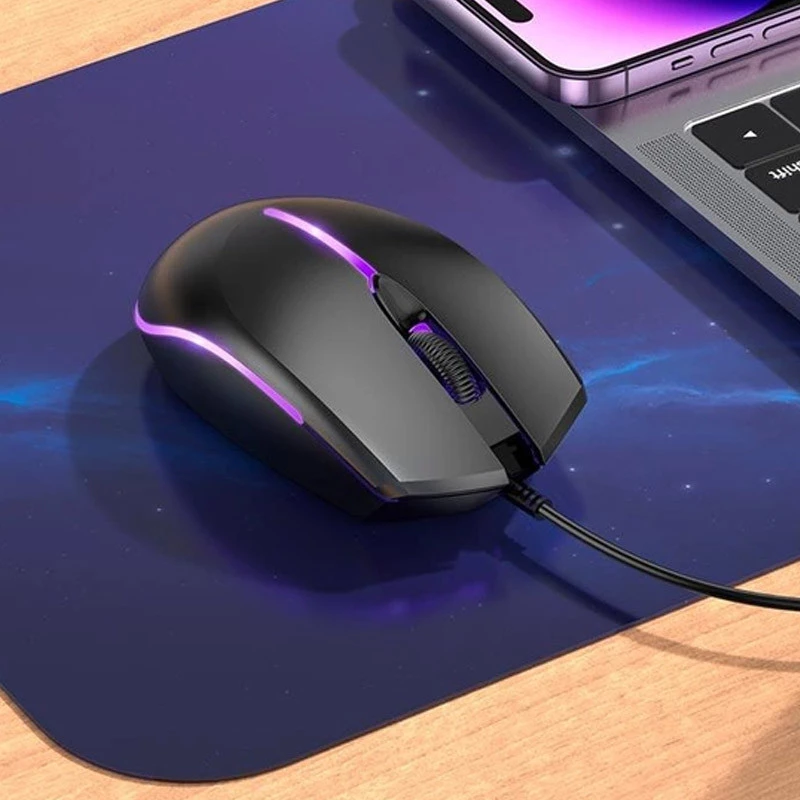 Мышь BOROFONE BG10 Soaring game luminous wired – Black. Фото 8 из 8