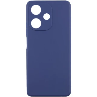 Цветной силиконовый чехол с защитой камеры для Infinix Hot 30 — Синий / Dark Blue