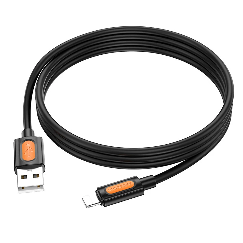 Дата кабель Borofone BX114 Structure USB to Lightning 2.4A (1m) – Black. Фото 4 з 6