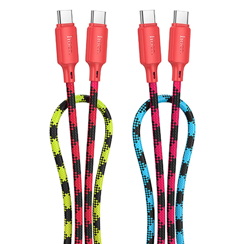 Дата кабель Hoco X116 Meridian Type-C to Type-C 60W (1m) – Gradient Red Mix. Фото 2 з 6