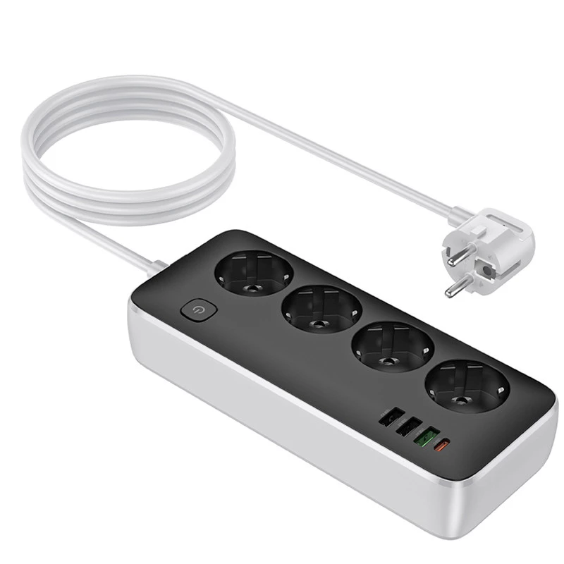 Удлинитель Hoco AC22 Sunlight (PD30W/1C/3A/4xSocket) (1.5m) – Black. Фото 5 из 5