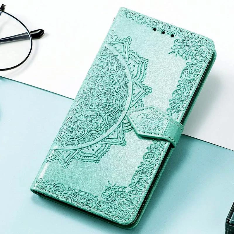 Шкіряний чохол-книжка Art Case з візитницею для Xiaomi Poco M6 4G – Бірюзовий. Фото 5 з 7