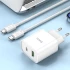 МЗП HOCO C80A Plus Rapido PD20W+QC3.0 (1Type-C/1USB) + Type-C to Type-C – White. Фото 7 з 7