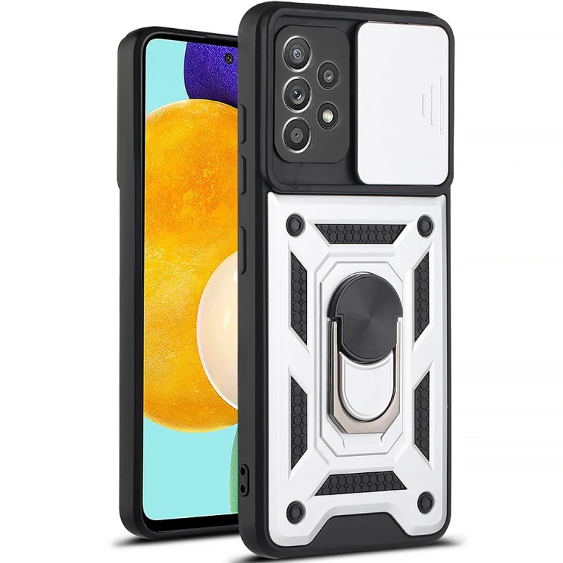 Удароміцний чохол Ummi Camshield Serge Ring (in box) для Samsung Galaxy A72 4G / A72 5G – Срібний. Фото 3 з 3