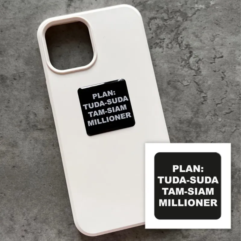 Стікер 3D до 5см Motivation black Collection – Plan: tuda-suda. Фото 3 з 3