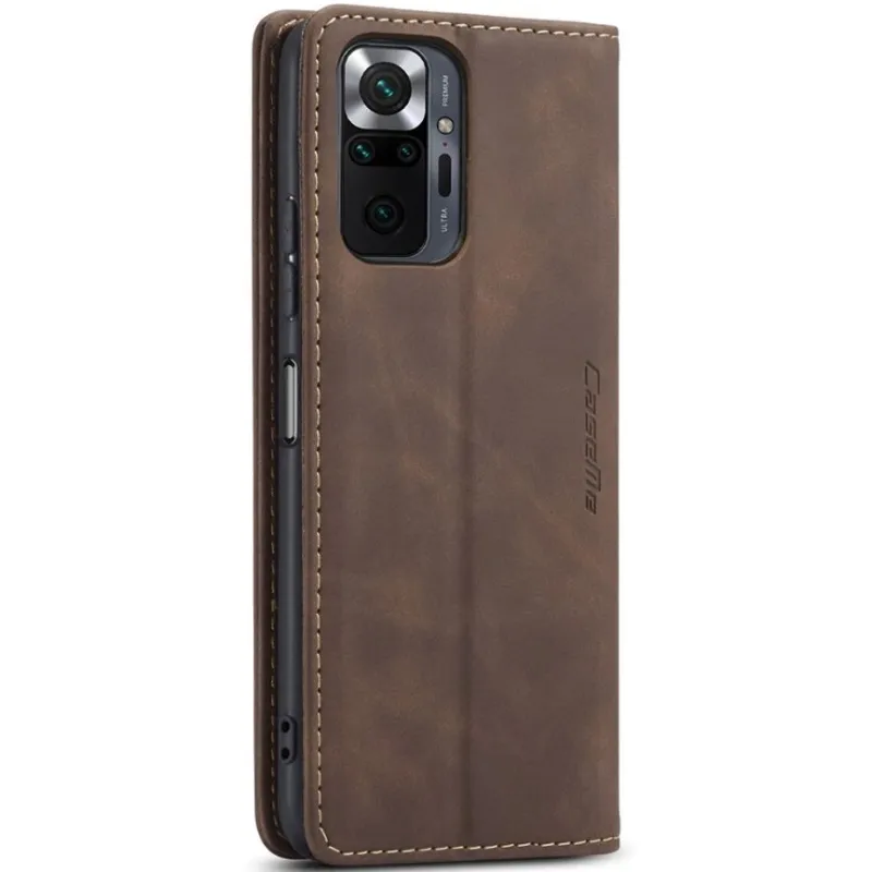 Шкіряний чохол-книжка CaseMe Velvet Nubuck для Xiaomi Redmi Note 10 Pro – Coffee. Фото 5 з 6