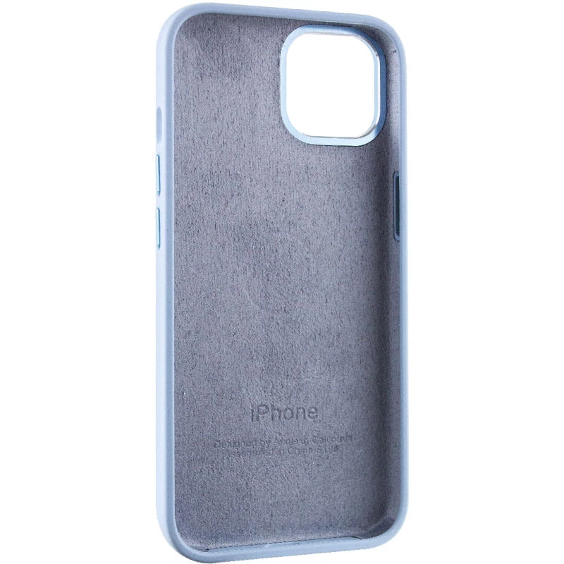 Чехол Silicone Case с металлическими кнопками для Apple iPhone 14 (6.1") – Голубой / Blue Fog. Фото 7 из 9
