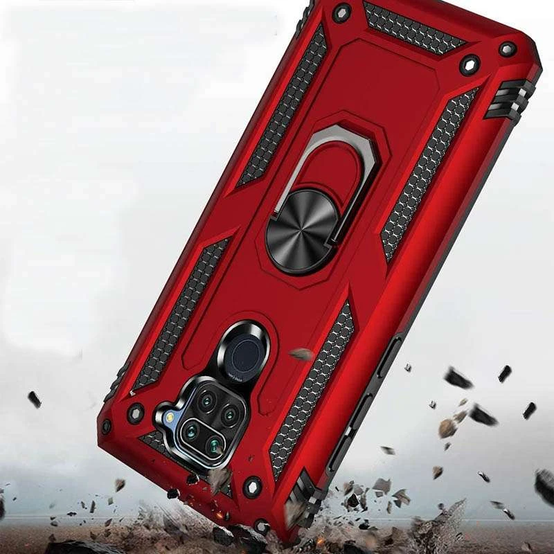 Противоударный чехол Serge Ring с кольцом для Xiaomi Redmi Note 9 / Redmi 10X – Красный. Фото 5 из 6