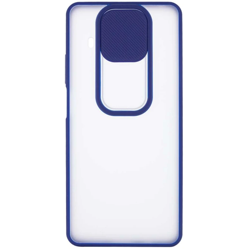 Матовий силіконовий чохол зі шторкою для камери на Xiaomi Mi 10T Lite / Redmi Note 9 Pro 5G – Синій. Фото 2 з 5