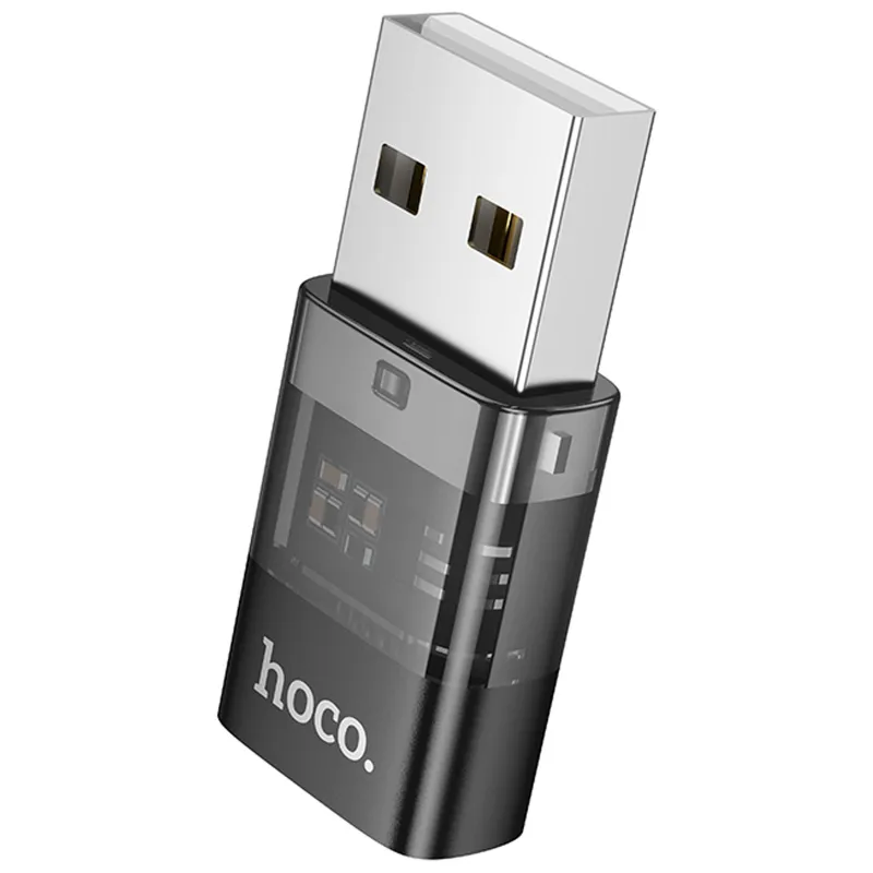 Перехідник Hoco UA36C USB male to Type-C female USB2.0 – Black. Фото 3 з 4