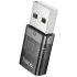 Перехідник Hoco UA36C USB male to Type-C female USB2.0 – Black. Фото 3 з 4