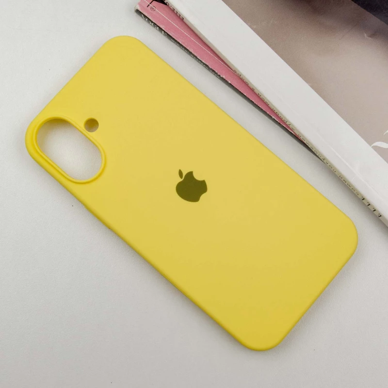 Чохол Silicone Case з закритим низом на Apple iPhone 16 – Жовтий / Yellow. Фото 2 з 8
