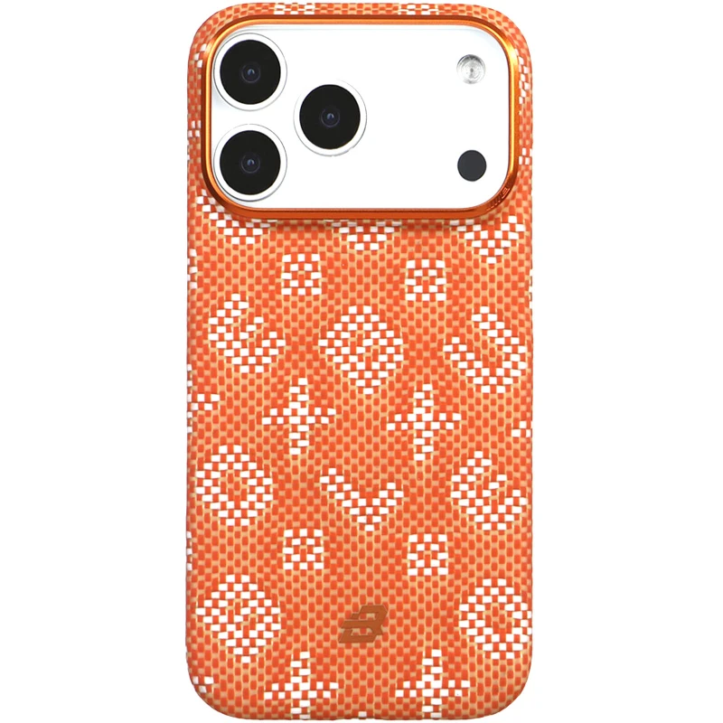 TPU+PC чохол Blueo Gilded Tactile Woven with MagSafe для Apple iPhone 17 Pro (6.3") – Orange. Фото 4 з 4