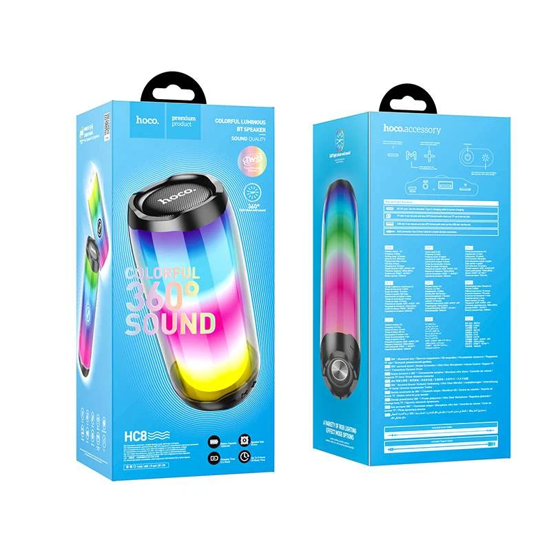 Bluetooth-колонка Hoco HC8 Pulsating colorful – Черный. Фото 4 из 4