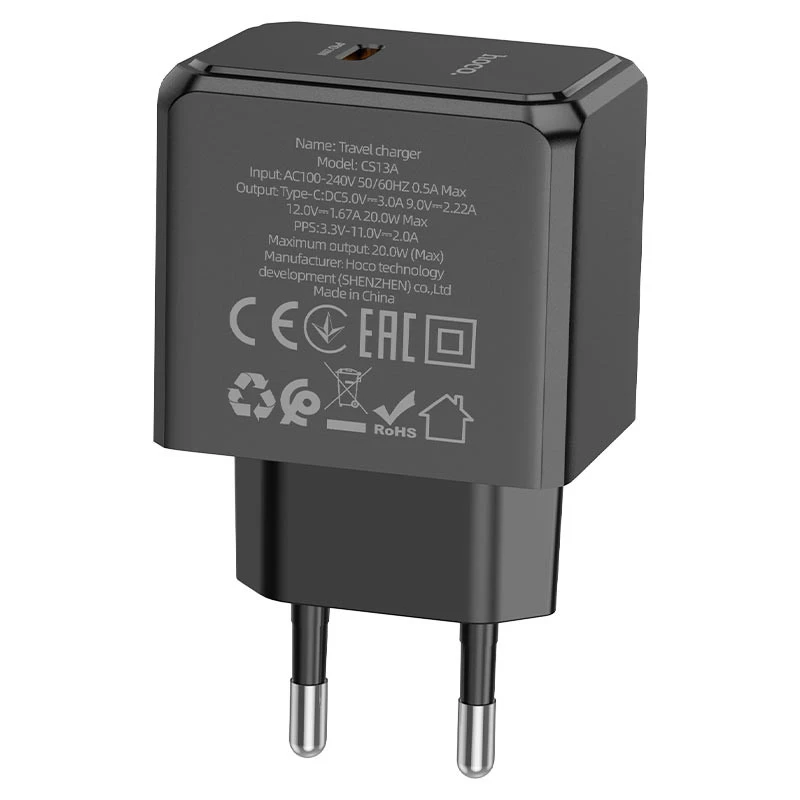 МЗП HOCO CS13A Ocean PD20W (1USB-C) – Black. Фото 3 з 4