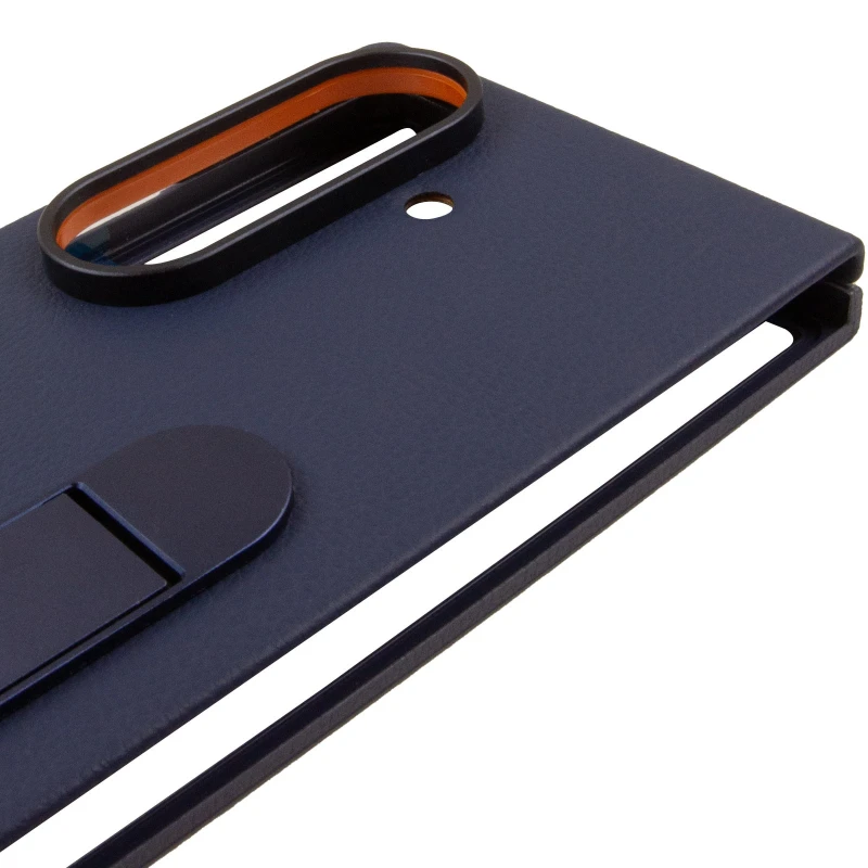 Шкіряний чохол Leather Case (AAA) with stand для Samsung Galaxy Z Fold7 – Navy. Фото 6 з 8
