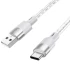 Дата кабель Hoco X99 Crystal Junction USB to Type-C (1.2m) – Gray. Фото 3 из 5