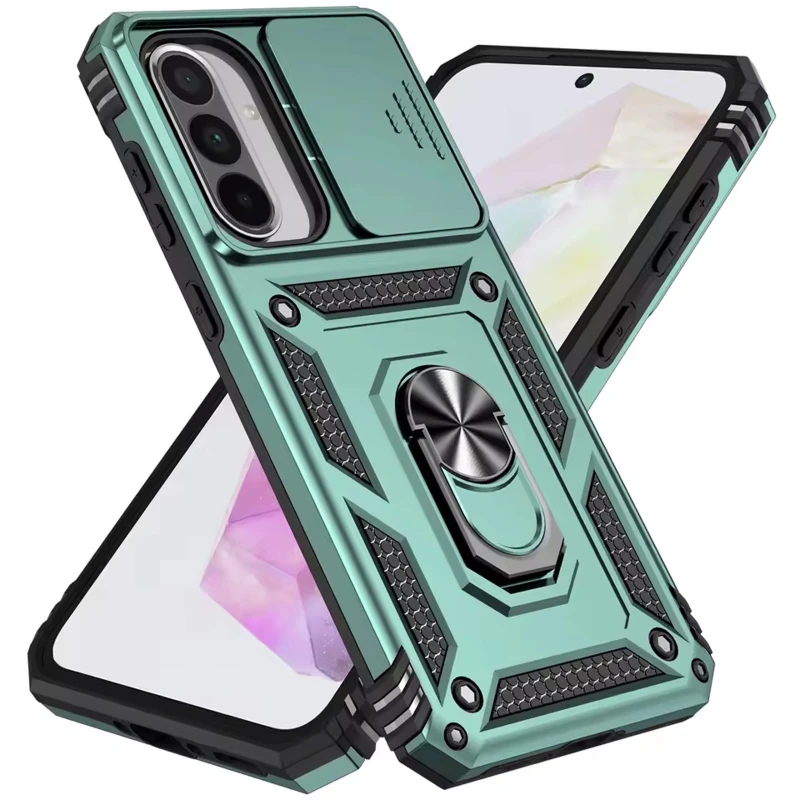 Протиударний чохол Serge Ring з кільцем на Samsung Galaxy A57 5G – Зелений. Фото 2 з 4