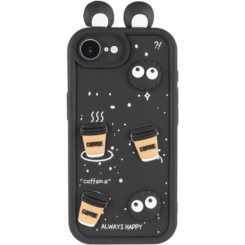 Силиконовый чехол Funny Toys with Ears для Apple iPhone 17e (6.1") – Black. Фото 4 из 8
