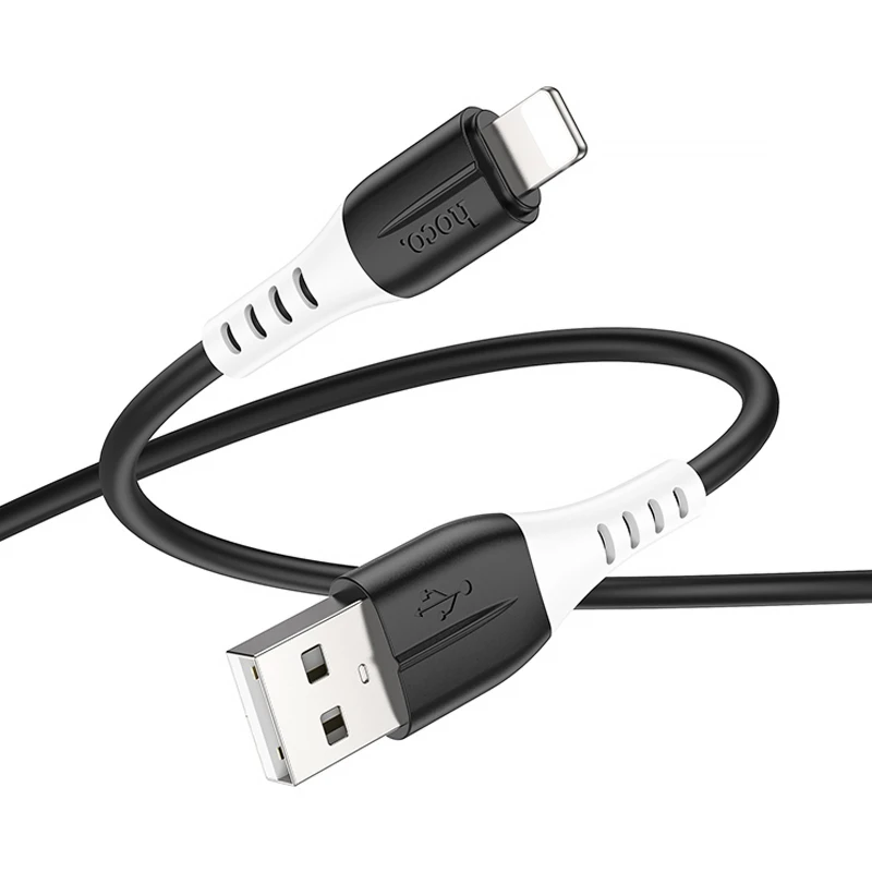 Дата кабель Hoco X82 Silicone USB to Lightning 2.4A (1m) – Black. Фото 4 з 5