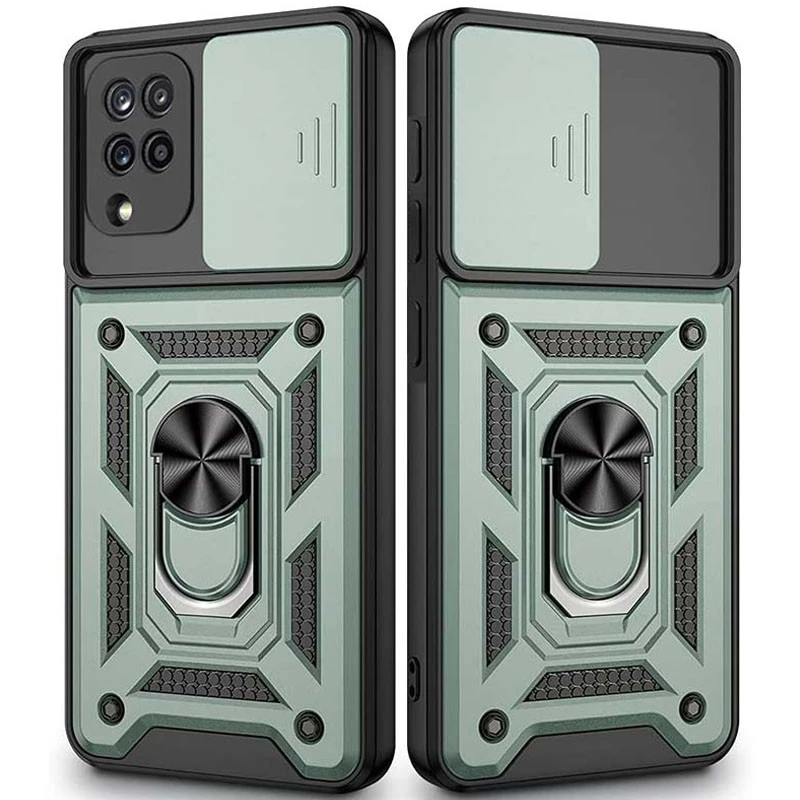 Удароміцний чохол Ummi Camshield Serge Ring (in box) для Samsung Galaxy M32 – Зелений / Green. Фото 1 з 1