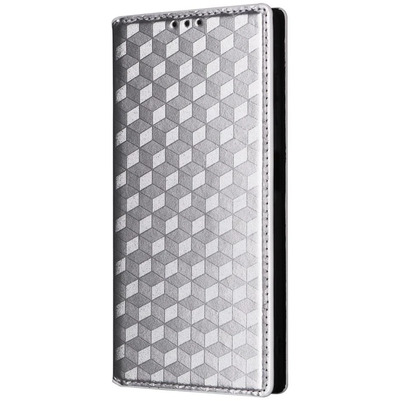 Шкіряний чохол-книжка Rhombus Book для Xiaomi Redmi Note 15 Pro+ 5G – silver. Фото 1 з 7