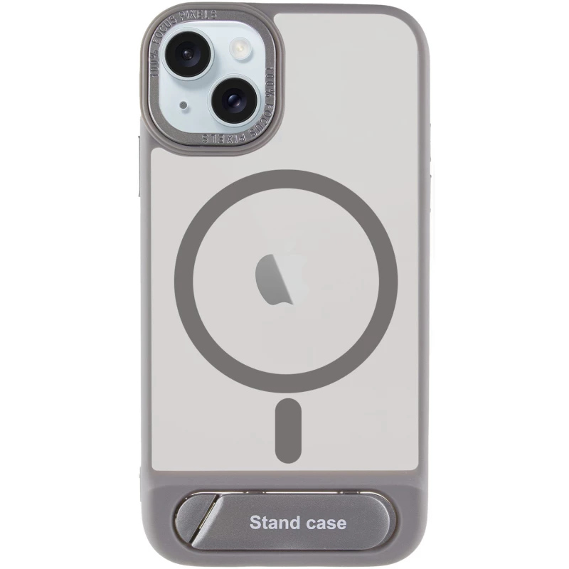 TPU+PC чохол Stand case для Apple iPhone 15 (6.1") – Grey. Фото 3 з 7