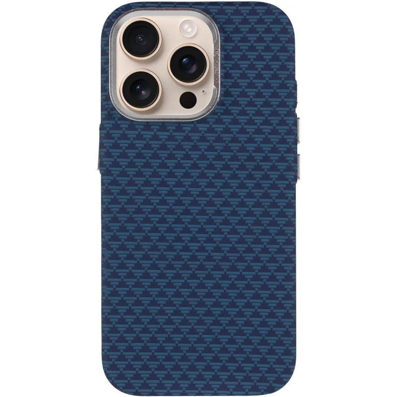 Чехол TPU+PC KVZV Triangular Pattern with Magnetic Fit для Apple iPhone 15 Pro Max (6.7") – Blue. Фото 3 из 6