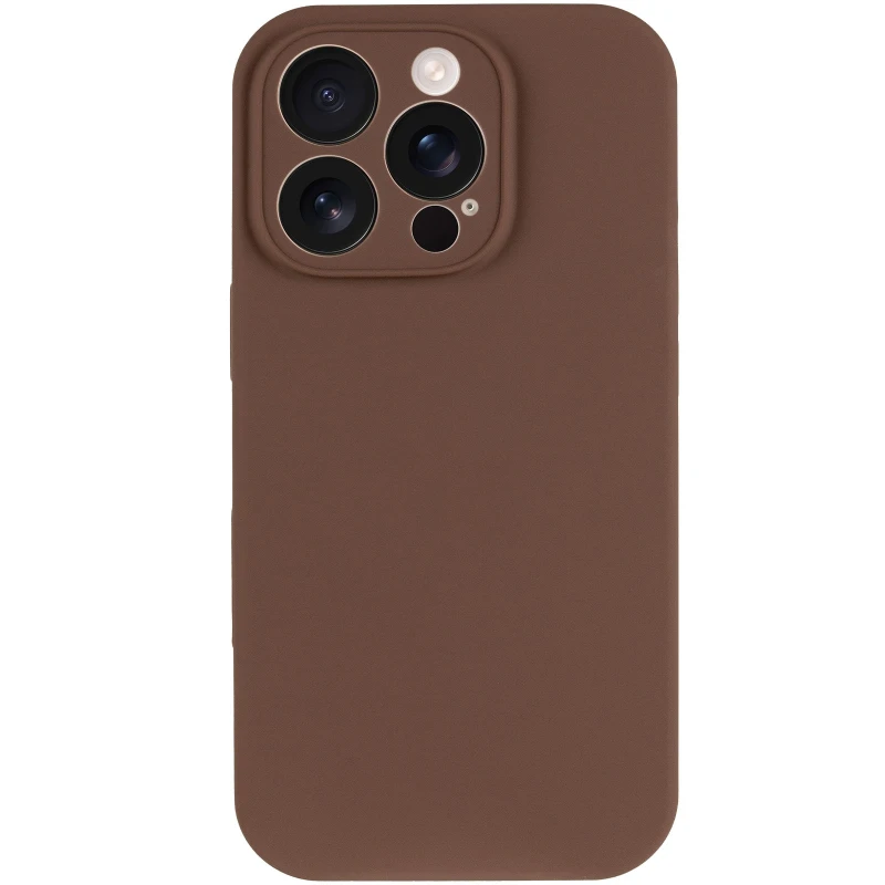 Чехол с защитой камеры Silicone Case для Apple iPhone 16 Pro – Коричневый / Brown. Фото 2 из 5