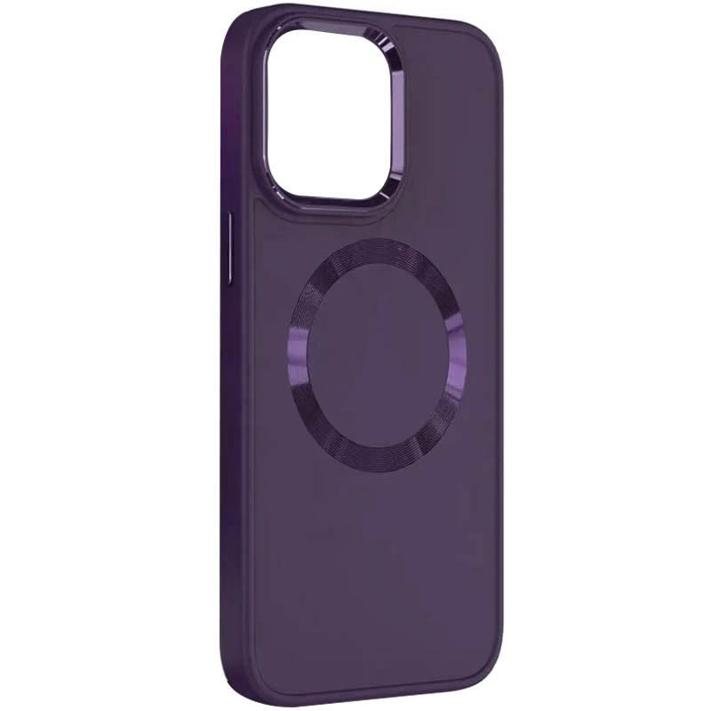 

TPU чохол Bonbon з металевими кнопками та MagSafe на Apple iPhone 15 Plus (6.7") (Фіолетовий / Dark Purple)