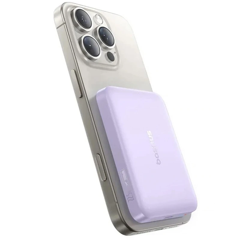 Портативное ЗУ Power Bank Baseus EnerFill FM11 Ultra-Mini 22.5W с БЗУ 10000mAh (P1008210E123) – Nebula Purple. Фото 4 из 6