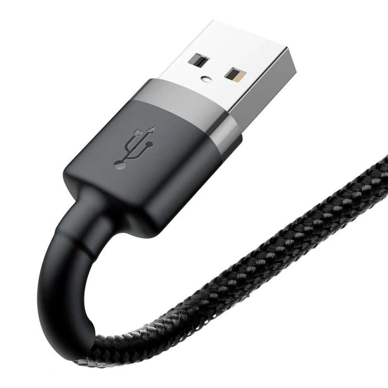 Дата кабель Baseus Cafule Lightning Cable 1.5A (2m) – Сірий / Чорний. Фото 5 з 7