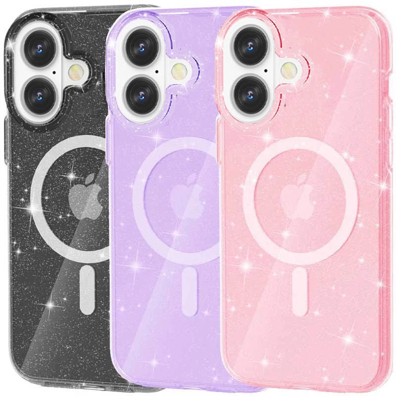 Чехол с блестками и MagSafe на Apple iPhone 16 Plus фото 1 из 2