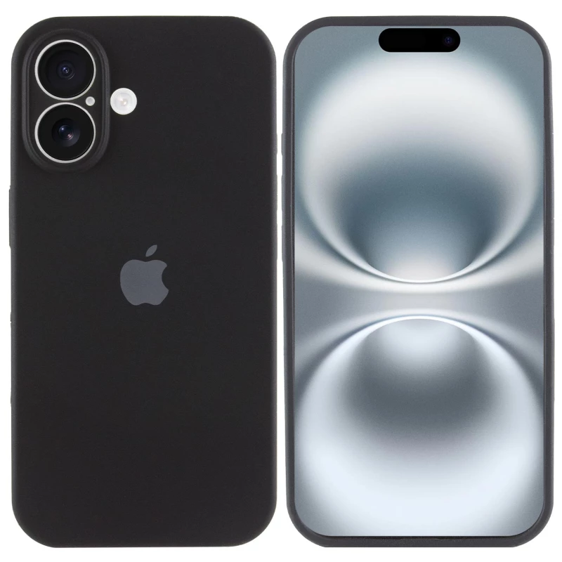 Чохол Silicone Case з захистом камери на Apple iPhone 16 Plus – Чорний / Black. Фото 3 з 8