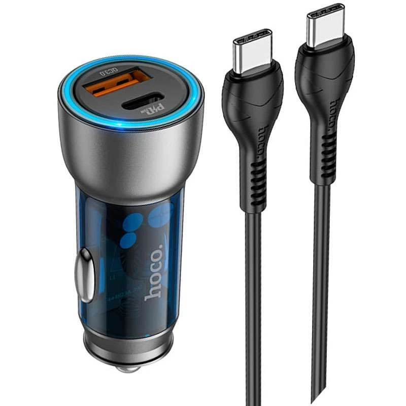 

АЗП Hoco NZ8 PD43W + QC3.0 + Type-C to Type-C (Blue)
