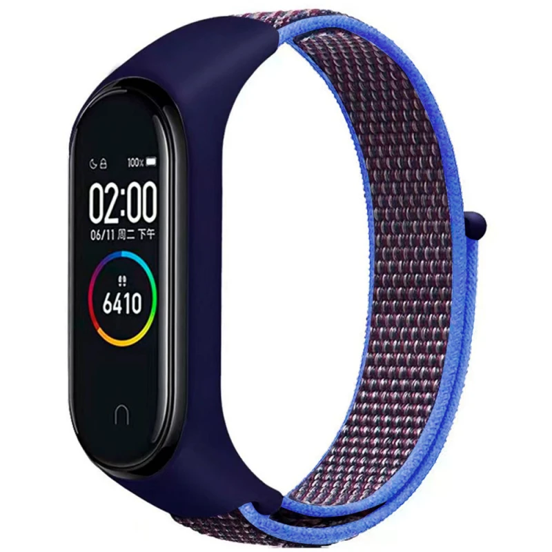 Ремінець Nylon New для Xiaomi Mi Band 3/4/5/6/7 – Navy Blue / Azure. Фото 1 з 1