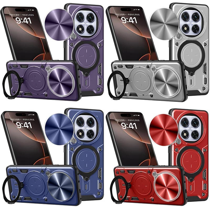 Ударостійкий чохол Bracket Ringstand із захисною шторкою для камери на Xiaomi Redmi Note 14 Pro 5G фото 1 з 1