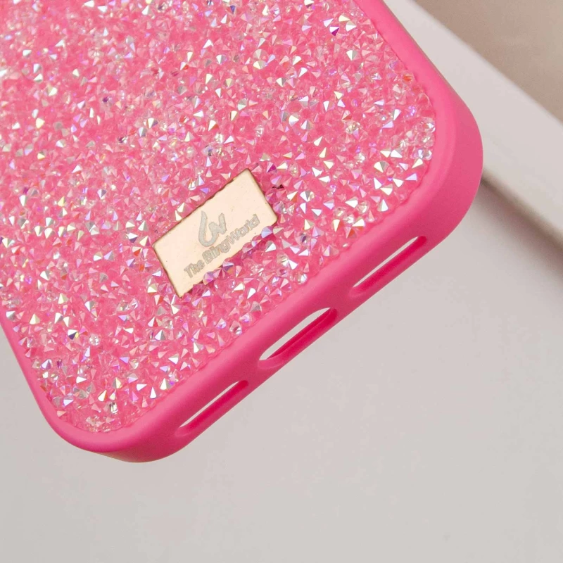 TPU чохол Bling World Rock Diamond на Apple iPhone 16 Pro – Яскраво-рожевий. Фото 8 з 8