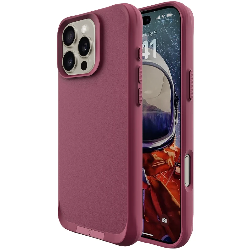 TPU+PC чехол Space Taurustar Magsafe with kickstand для Apple iPhone 16 Pro Max – Wine Red. Фото 2 из 5