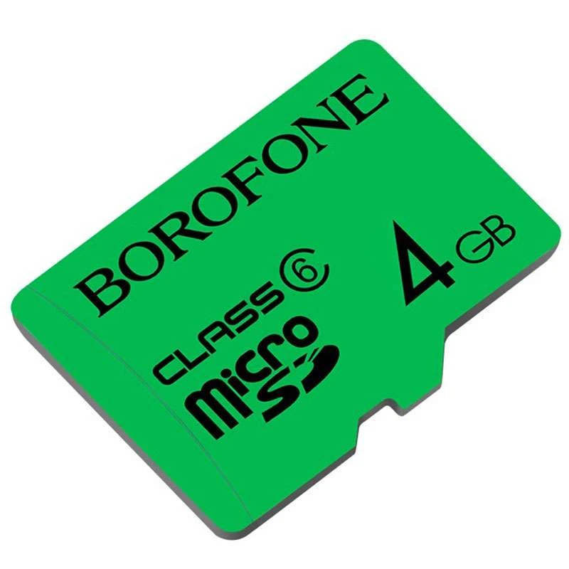 

Карта памяти Borofone microSDHC 4GB TF high speed Card Class 10 (Зеленый), Зелений