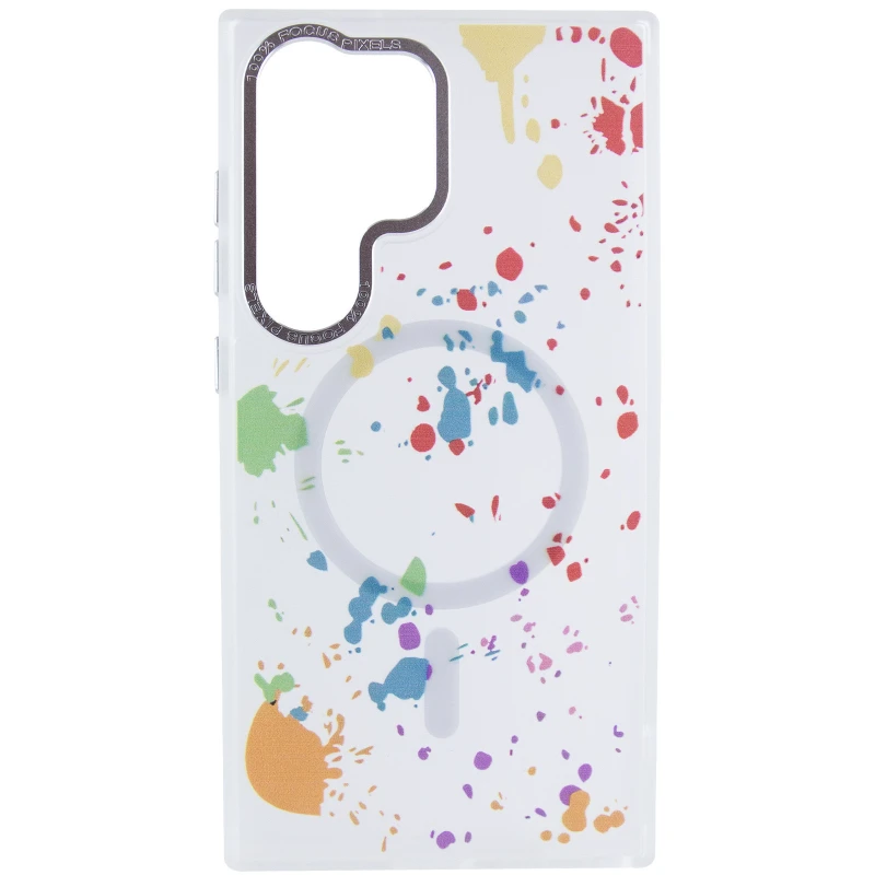 Чохол абстракція малювання з MagSafe на Samsung Galaxy S25 Ultra – White. Фото 3 з 6