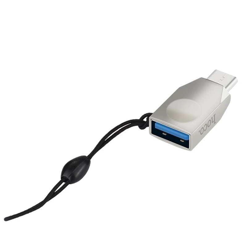 Переходник Hoco UA9 USB OTG to Type-C – Стальной. Фото 2 из 8