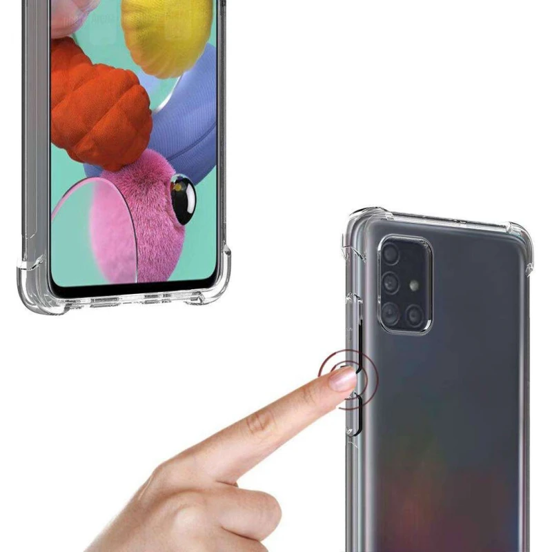 Силиконовый чехол с крытыми бортами для Samsung Galaxy A71 – Бесцветный (прозрачный). Фото 3 из 4