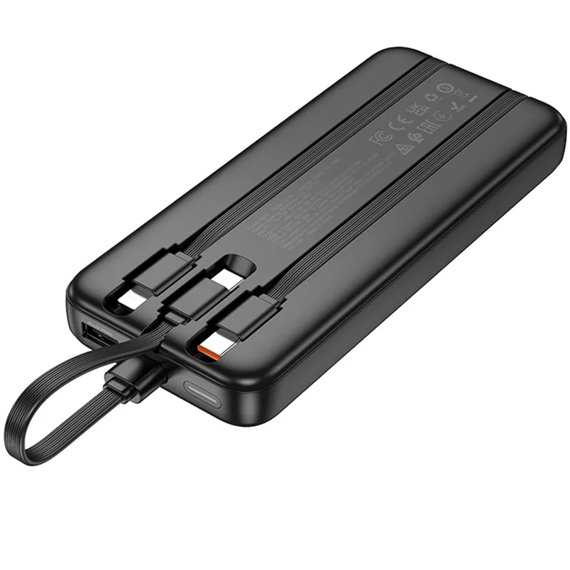 Портативное ЗУ Power Bank Hoco J132 Sabio 22.5W+PD20W with 3 cables 10000 mAh – Black. Фото 4 из 4
