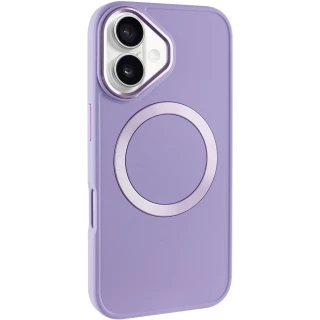 TPU чохол Bonbon з металевими кнопками та MagSafe на Apple iPhone 16 — Бузковий / Dasheen