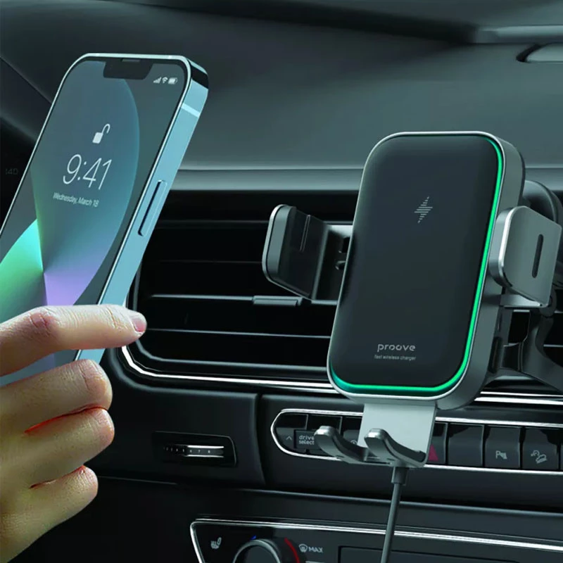 Автодержатель с БЗУ Proove Triple Clamp Pro 15W – Metal gray. Фото 5 из 7